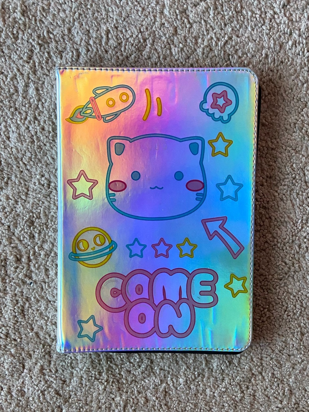 Holographic Cat 'Game On' iPad Case